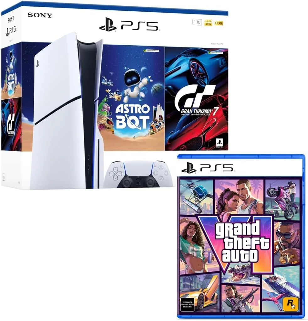 Kit GTA VI + PS5 Slim com leitor de disco