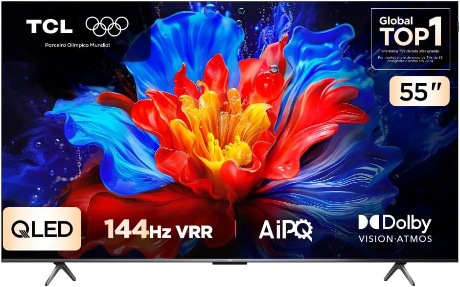 TV TCL 55" QLED 4K P8K 144 Hz